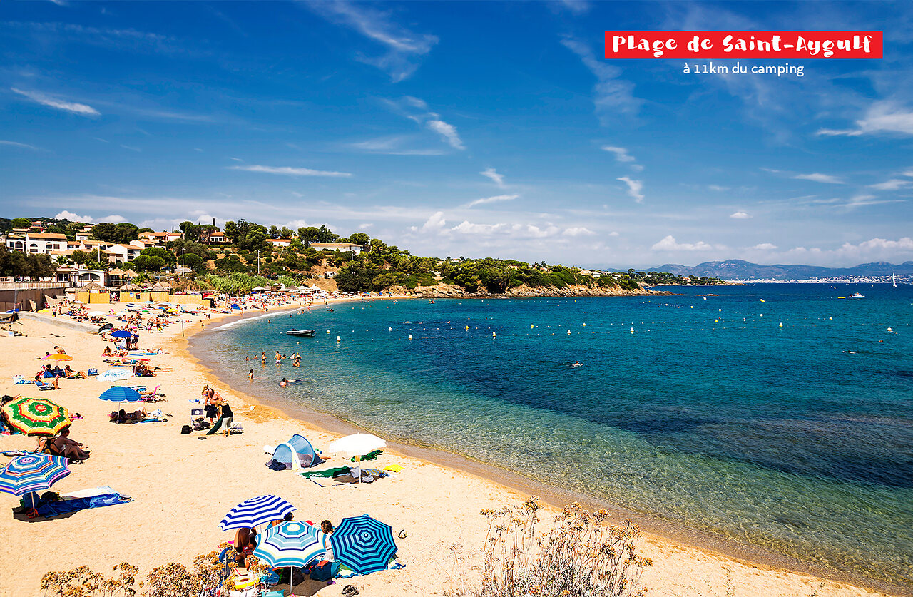 Plage de Saint-Aygulf, sable fin et mer M�diterran�e, lieu � visiter.